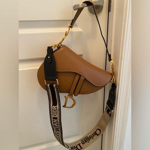 Christian Dior tan Saddle bag with strap